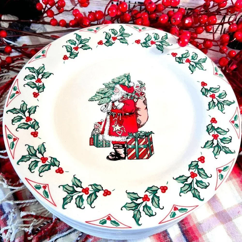 Vintage “Ralph Lauren” Vibe Gibson Christmas Dinner Plate Each Sold Separatley - Picture 2 of 6